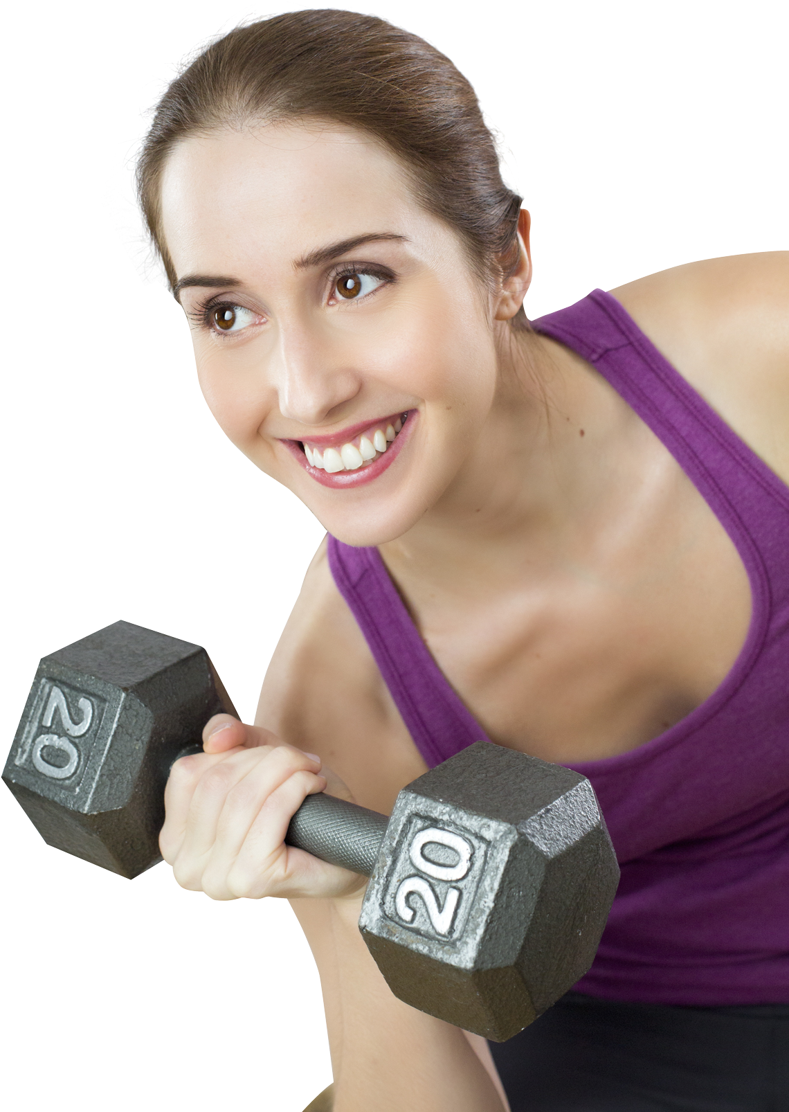 A Woman Lifting Weights With A Black Background