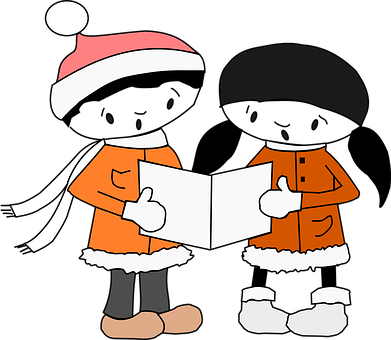 Cartoon Characters Holding A Book