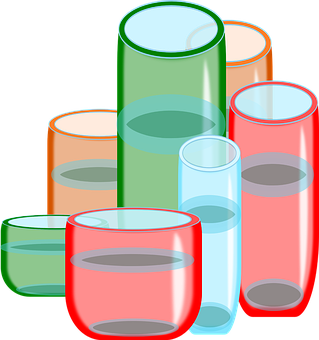 A Group Of Colorful Glasses