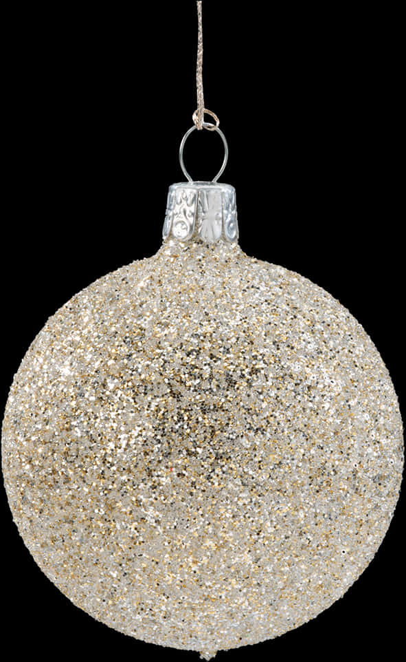 Christmas Ball With Silver And Gold Glitter
