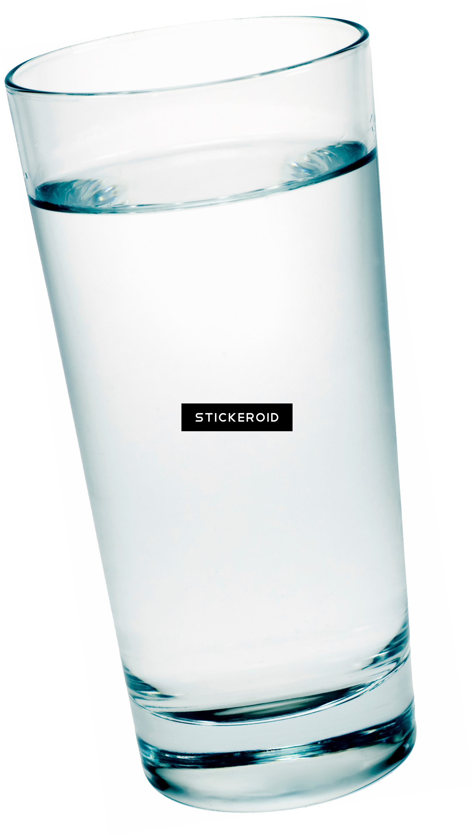A Glass Of Water With A Sticker On It