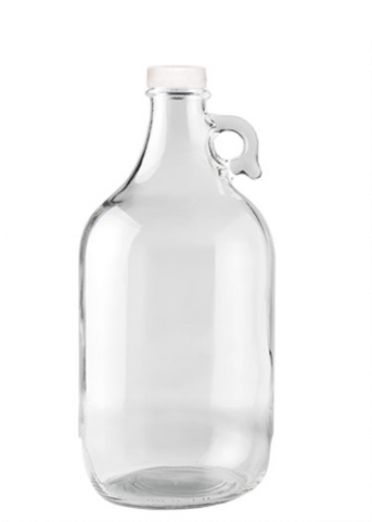A Clear Glass Bottle With A Handle