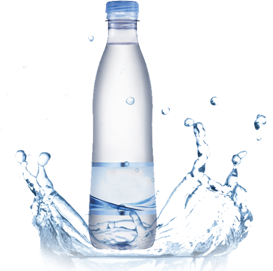 A Water Bottle With Water Splashing