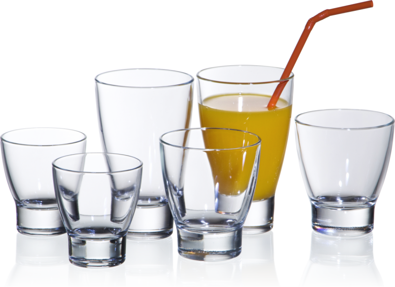 A Group Of Glasses With A Straw In It