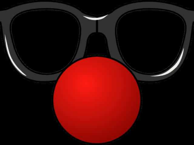 A Red Nose And Glasses