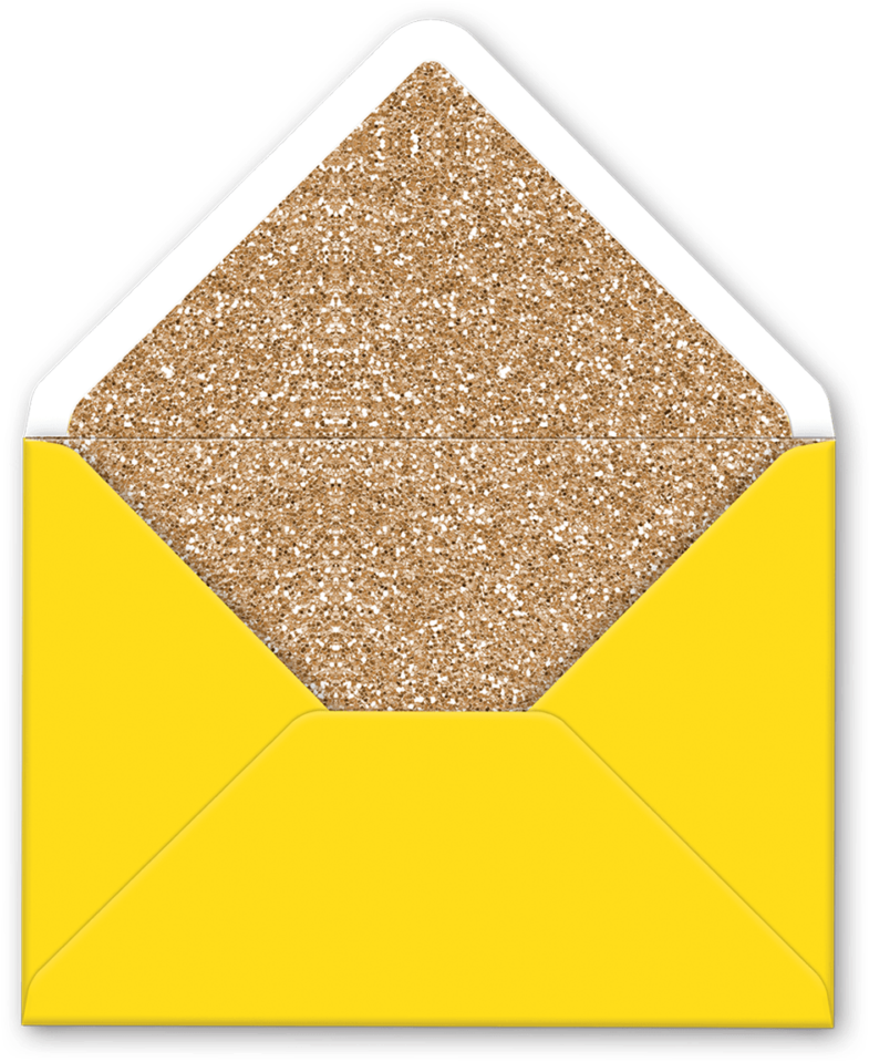 A Yellow Envelope With A Glitter Inside