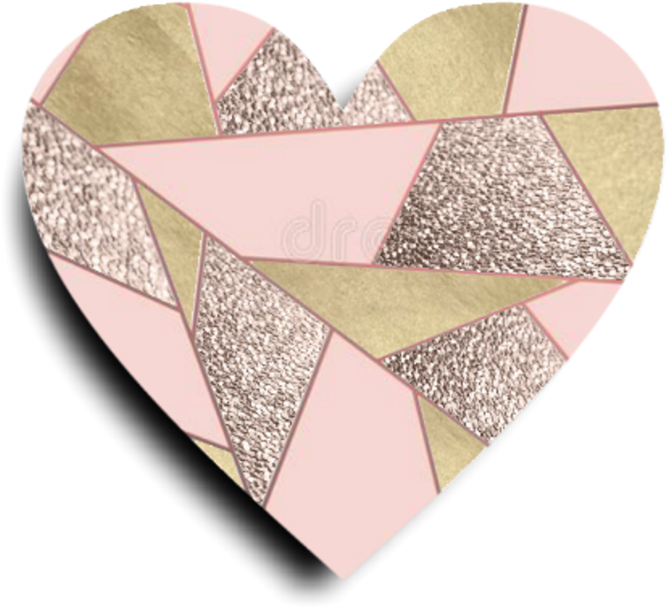 A Heart With Gold And Pink Triangles