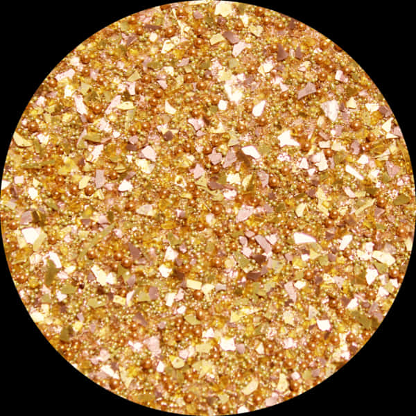 A Circle Of Gold And Pink Glitter