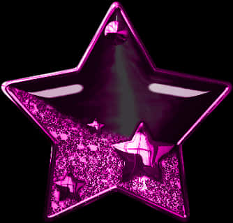 A Pink Star With Glitter