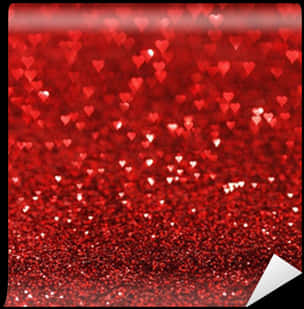 A Red Glitter With Hearts