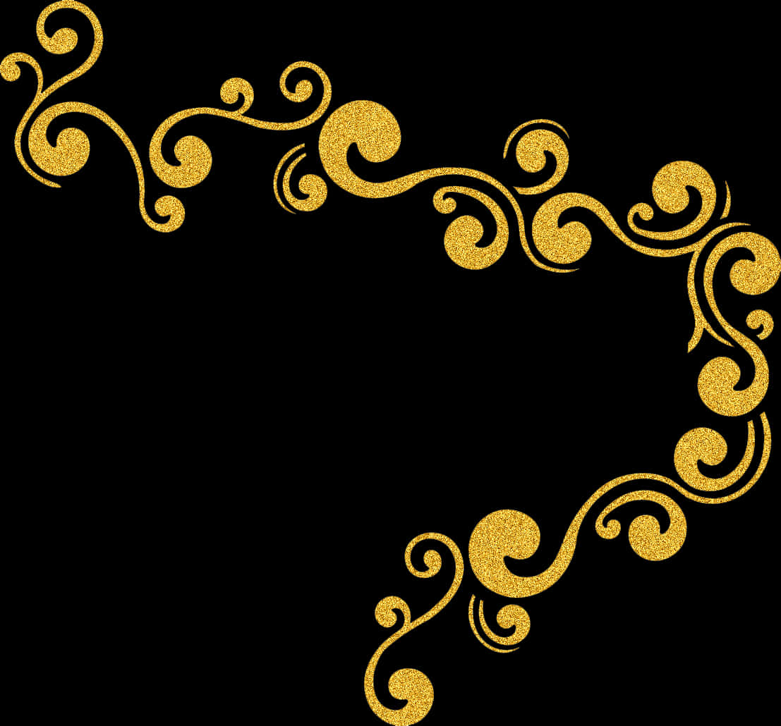 A Gold Swirls On A Black Background
