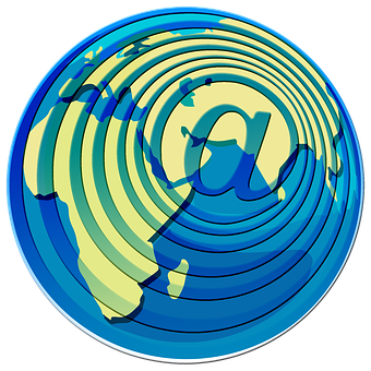 A Blue And Yellow Earth With A Symbol On It