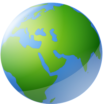 A Green And Blue Globe