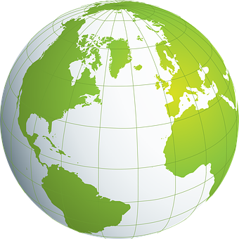 A Green And White Globe