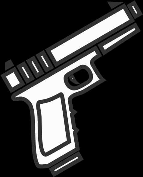 A Black And White Drawing Of A Gun