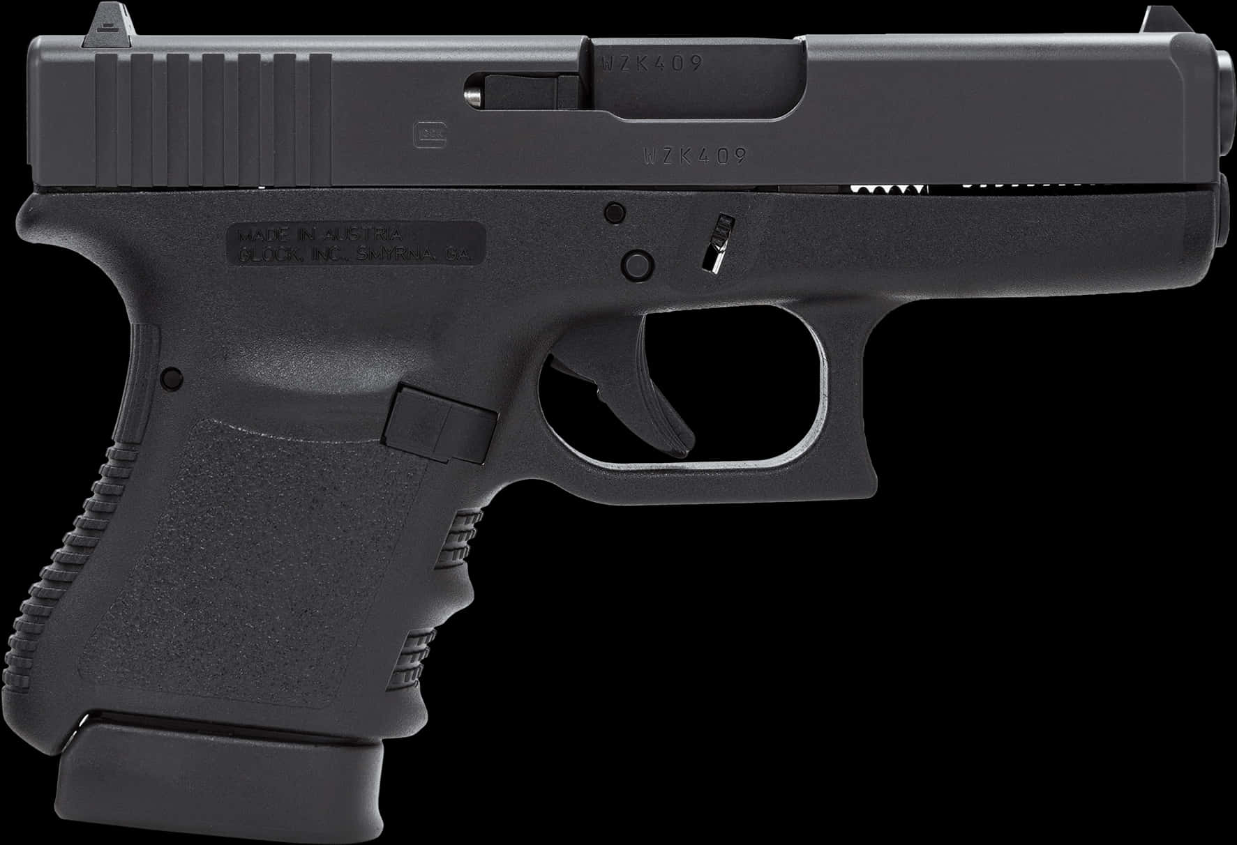 A Black Handgun With A Black Background