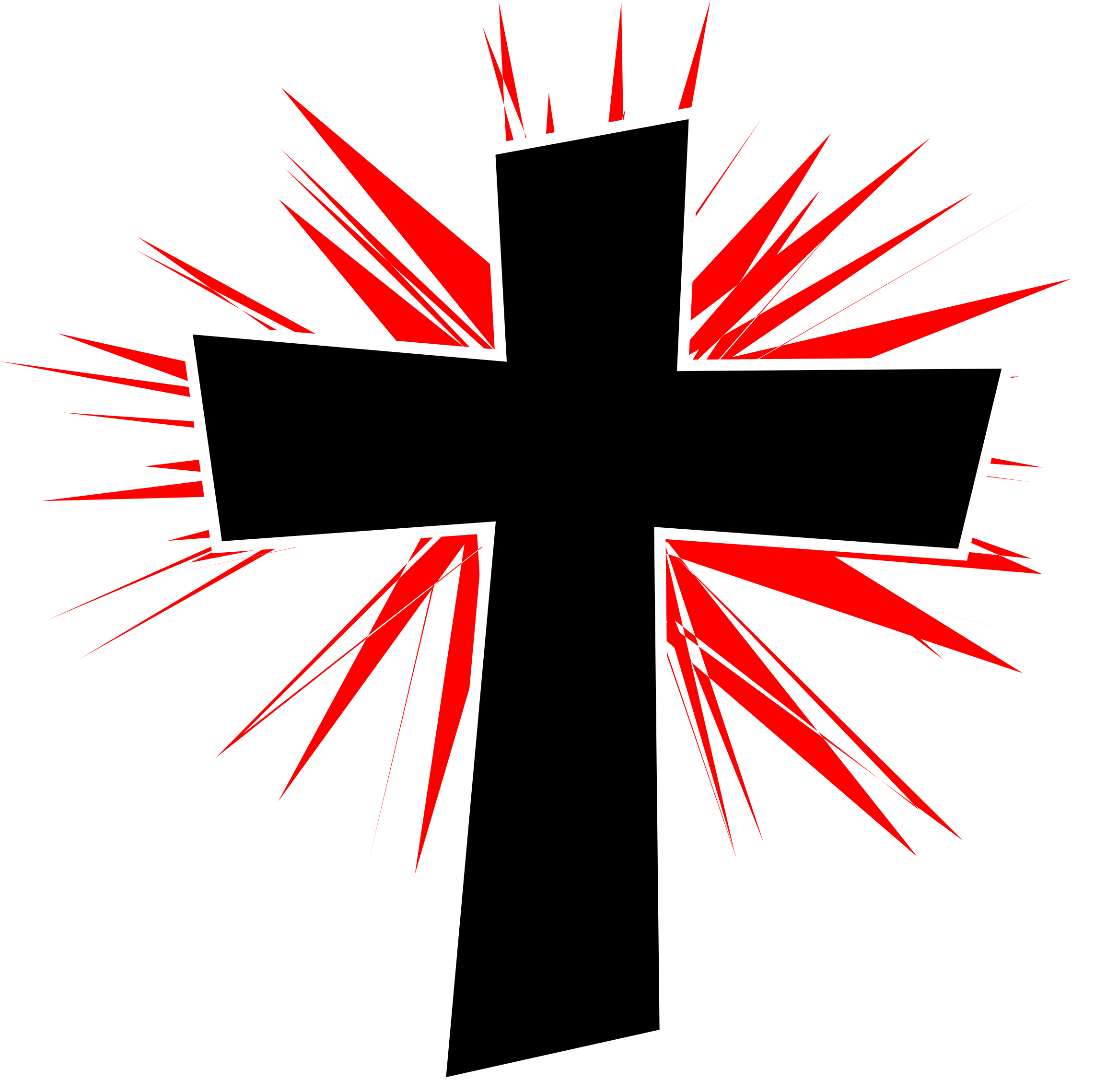 A Black Cross With Red Rays