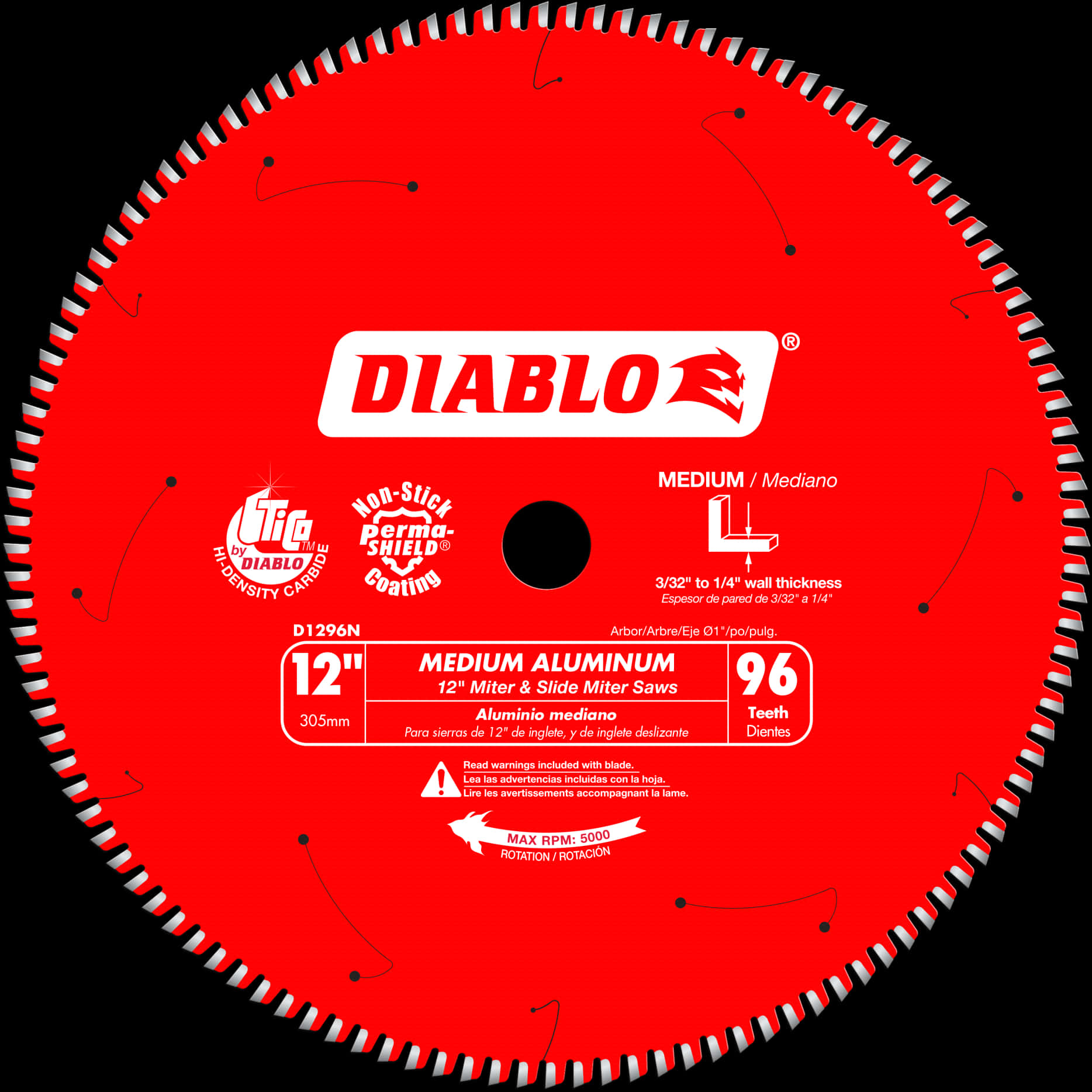 A Circular Saw Blade With White Text