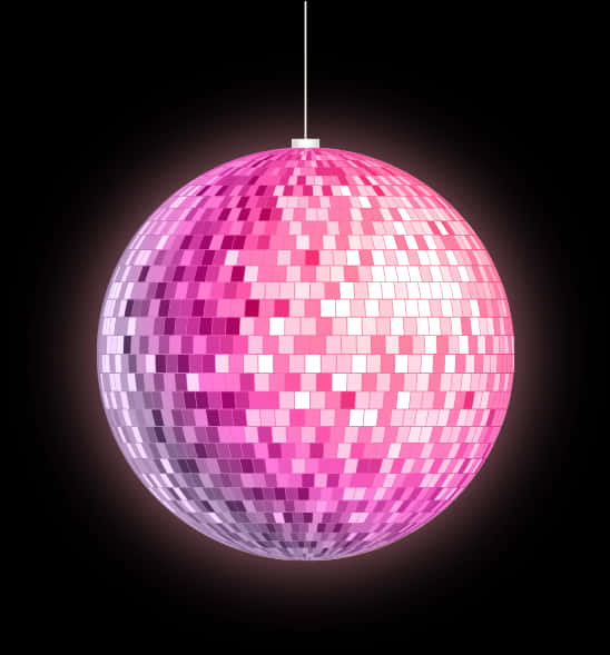 Glowing Pink Disco Ball