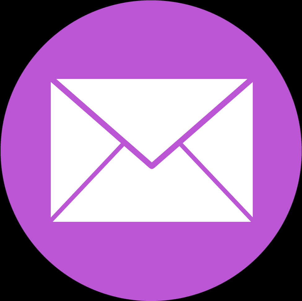A White Envelope In A Purple Circle