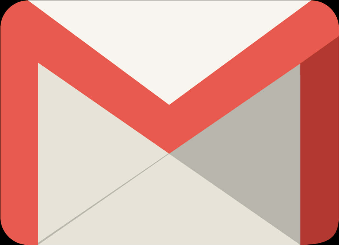 A White And Red Envelope With A Red Triangle