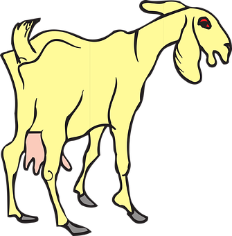 A Yellow Goat With Black Background