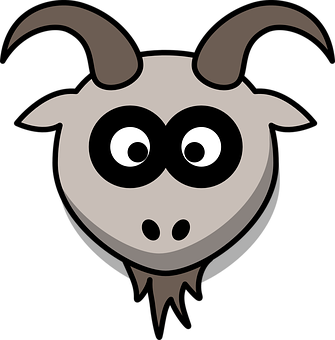 A Cartoon Of A Goat With Horns