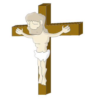 A Cartoon Of A Man On A Cross