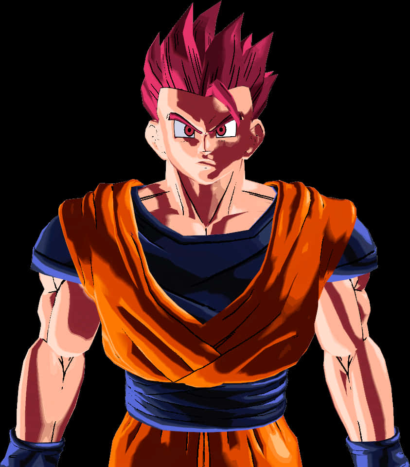 Gohan With Red Hair Front View