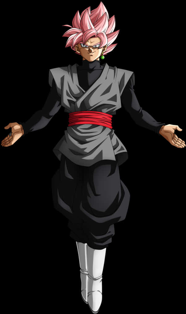 A Cartoon Of A Man In A Black Robe With A Red Belt