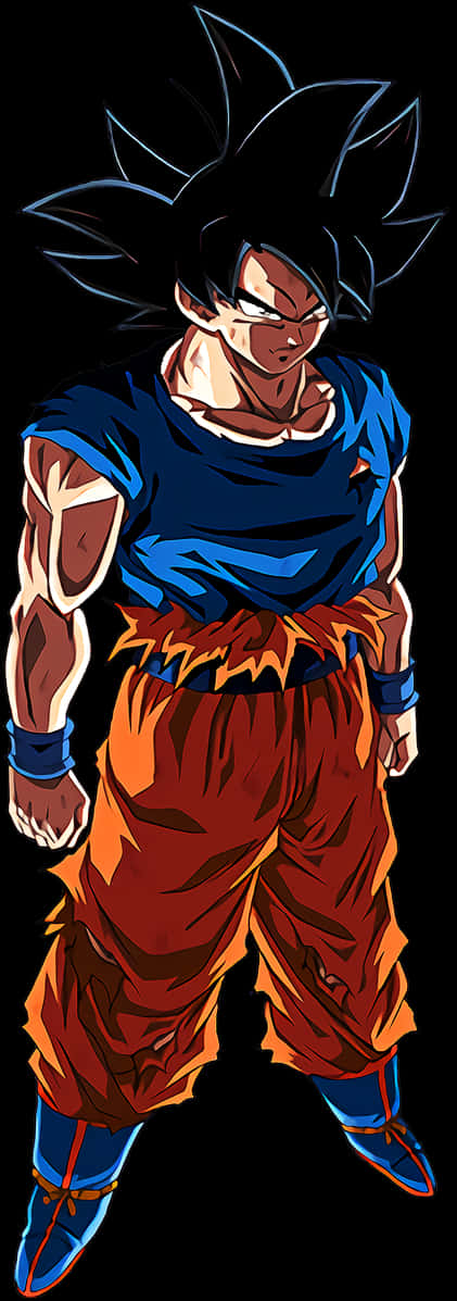Cartoon Of A Man With A Blue Shirt And Orange Pants