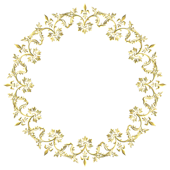 A Gold Circular Design On A Black Background