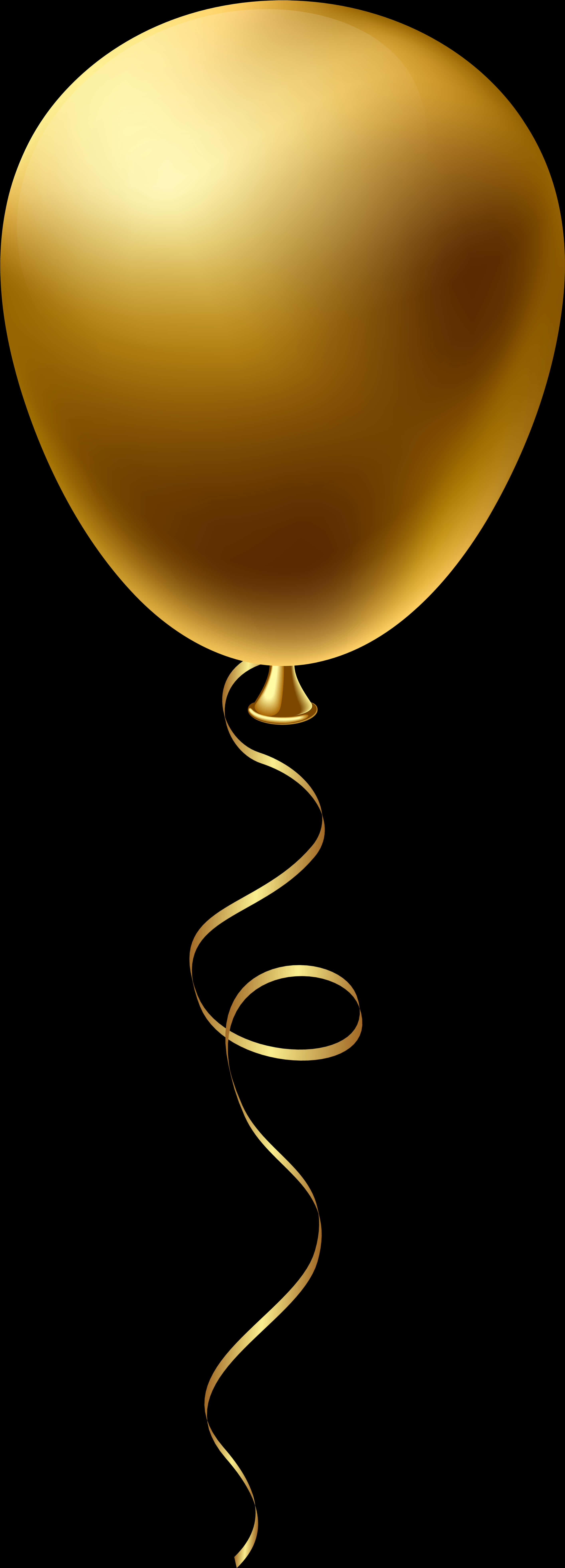 A Gold Balloon With A Ribbon