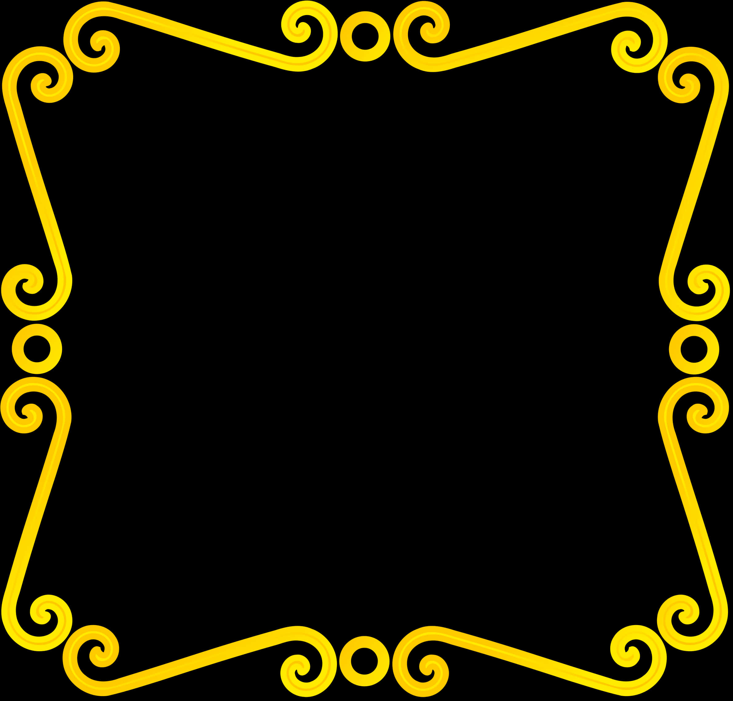 A Yellow Frame With Black Background