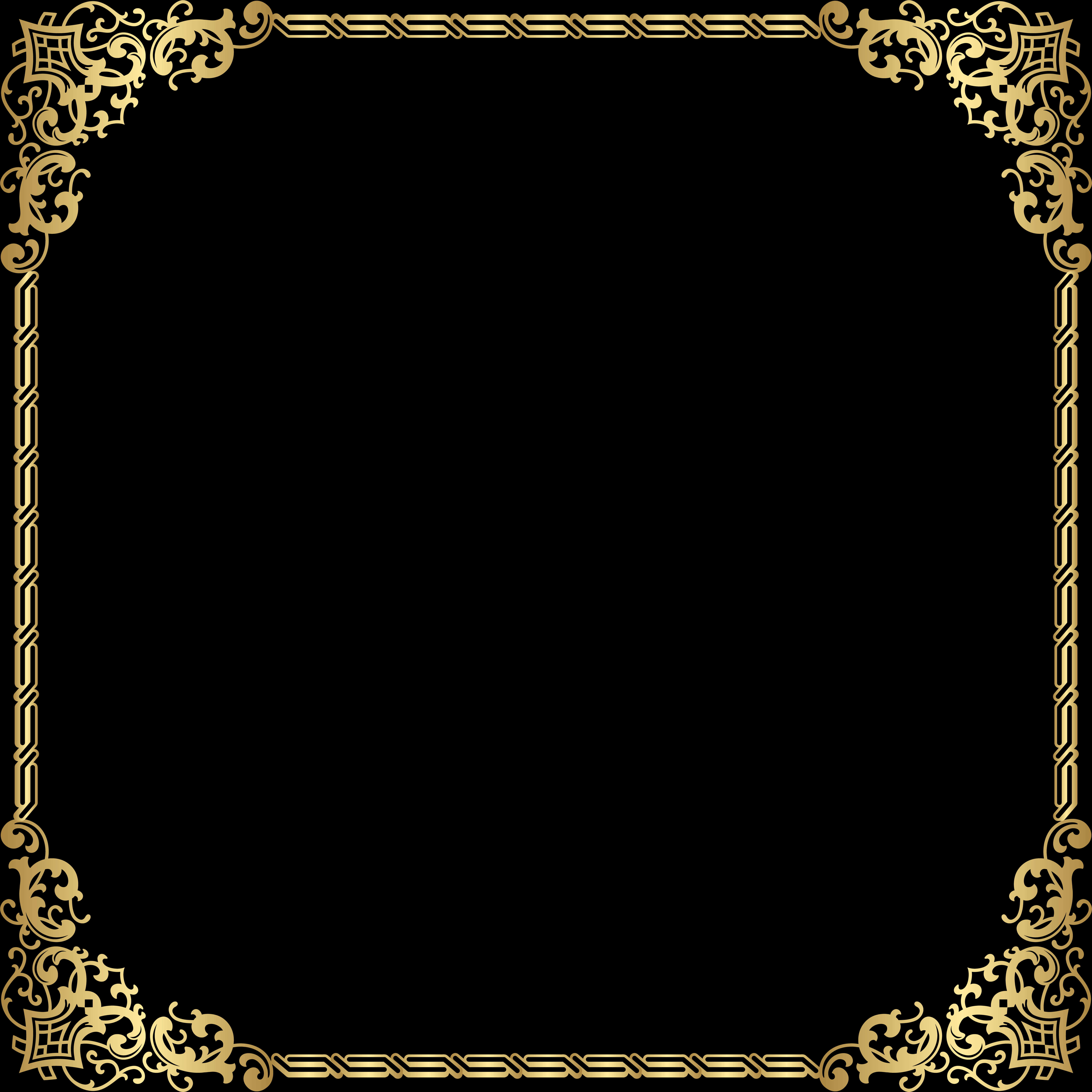 A Gold Frame With Black Background