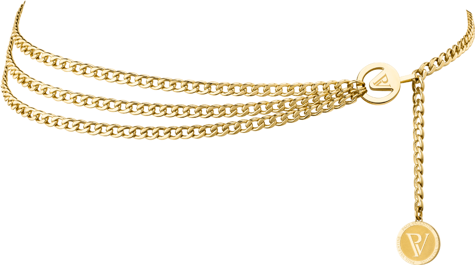 A Gold Chain With A Ring