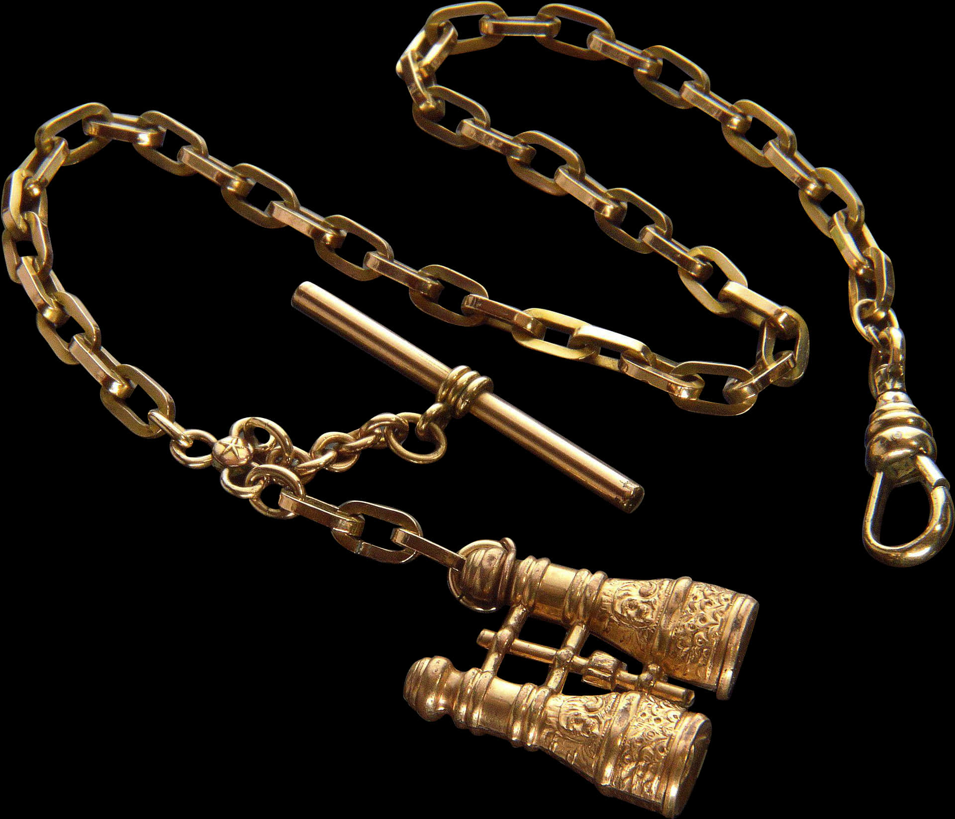 A Gold Chain And Binoculars