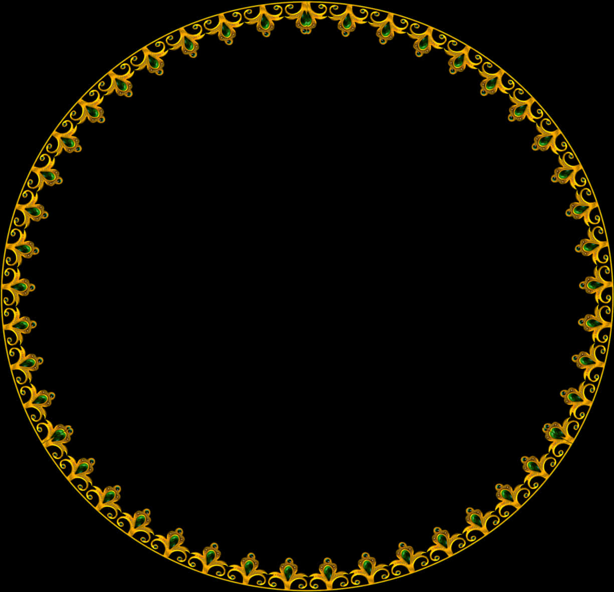 A Circular Gold And Green Design