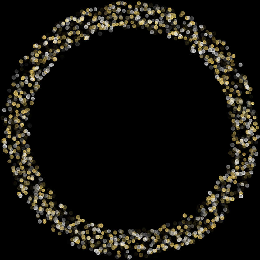 A Circle Of Gold And Silver Dots