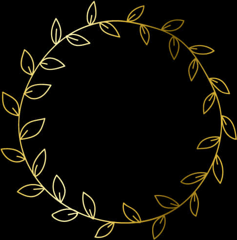 A Gold Leafy Circle With Black Background