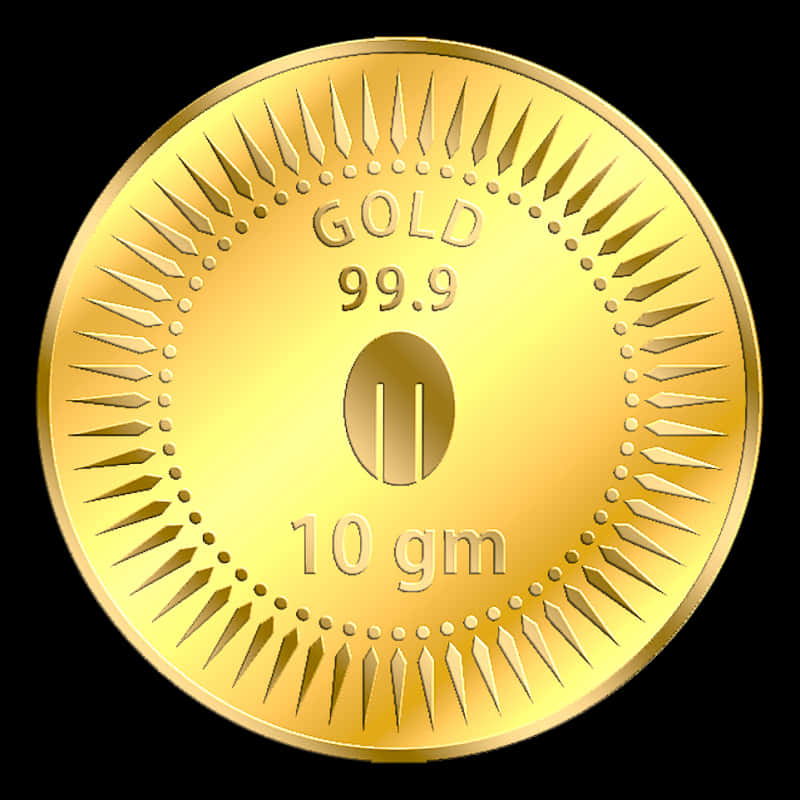 A Gold Coin With A Black Background