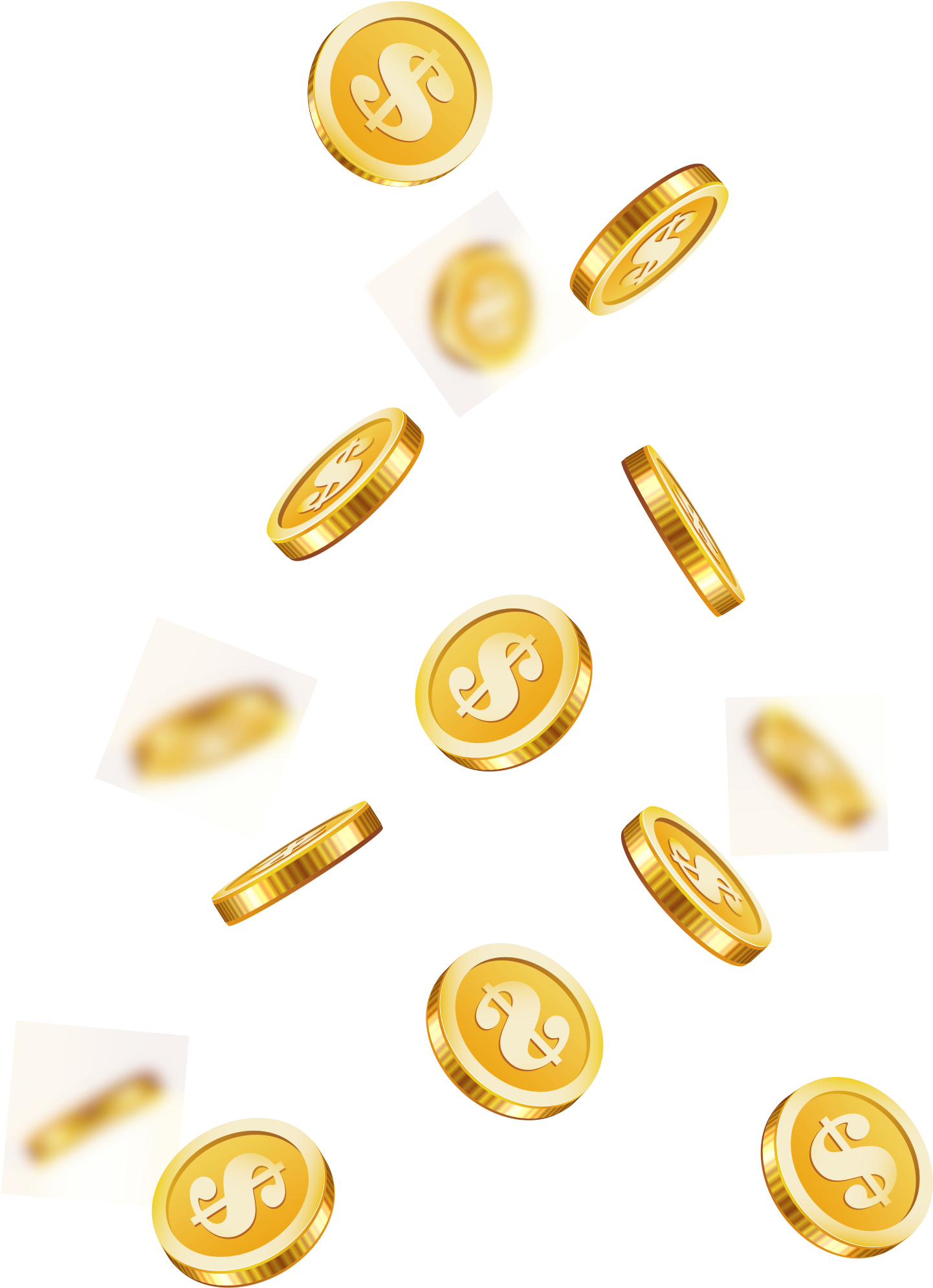 A Gold Coins Falling On A Black Background