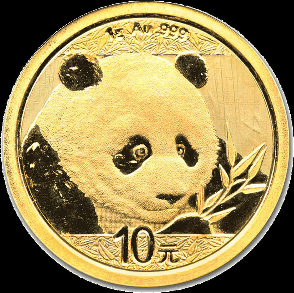 A Gold Coin With A Panda Face