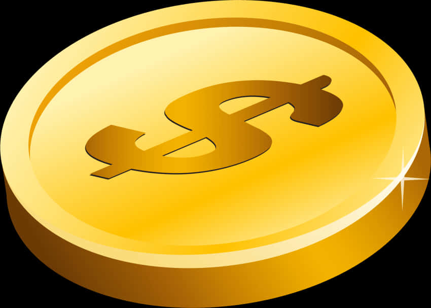 A Gold Coin With A Dollar Sign