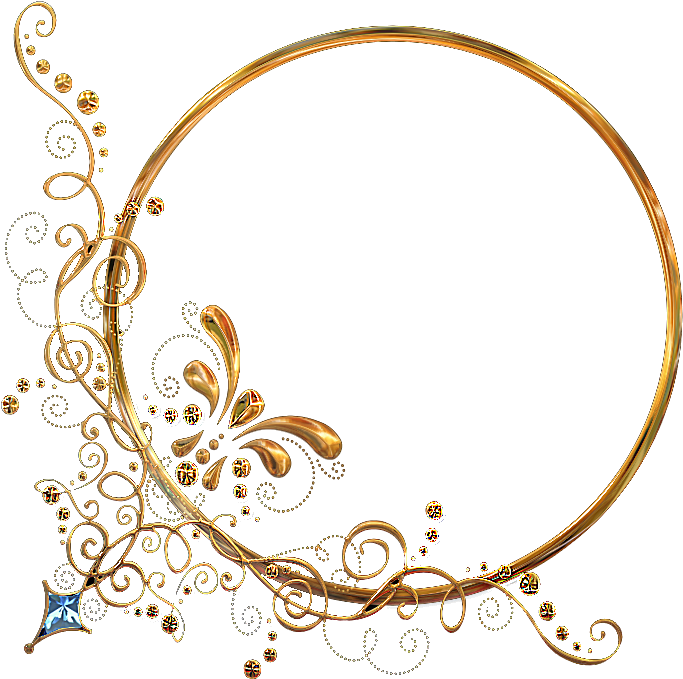 A Gold Circle With A Butterfly Design
