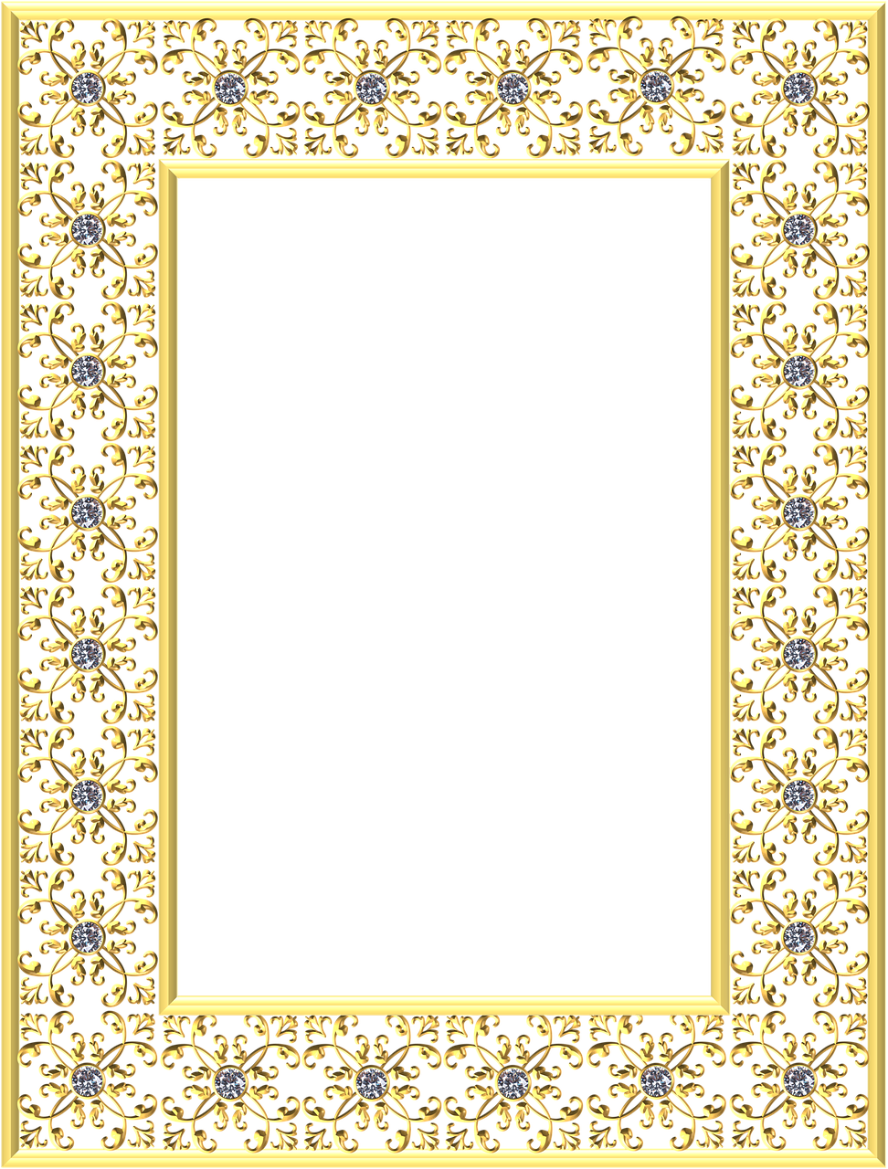 A Gold And Black Picture Frame