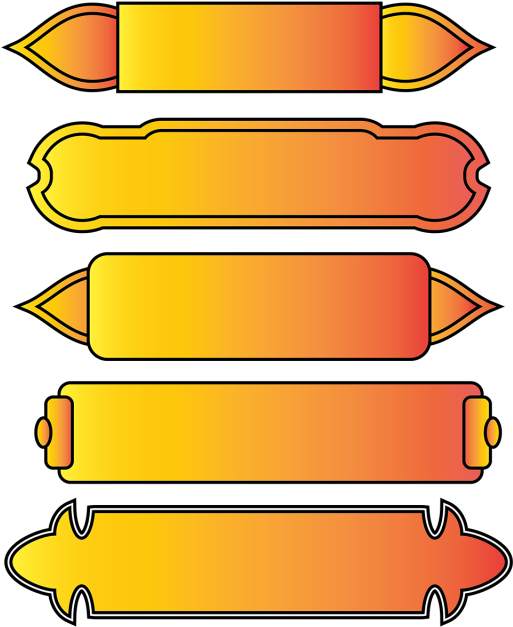 A Set Of Orange And Yellow Banners