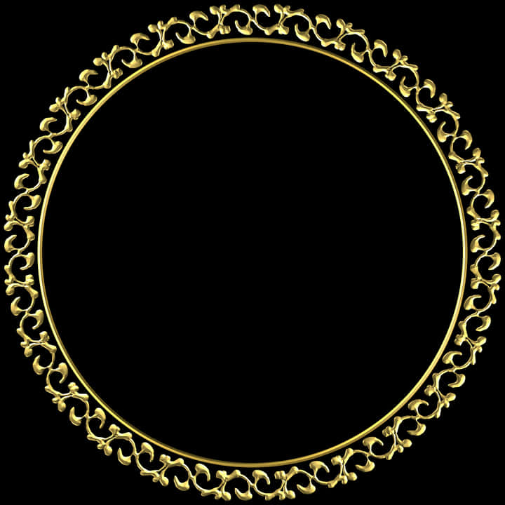 A Gold Frame With A Black Background