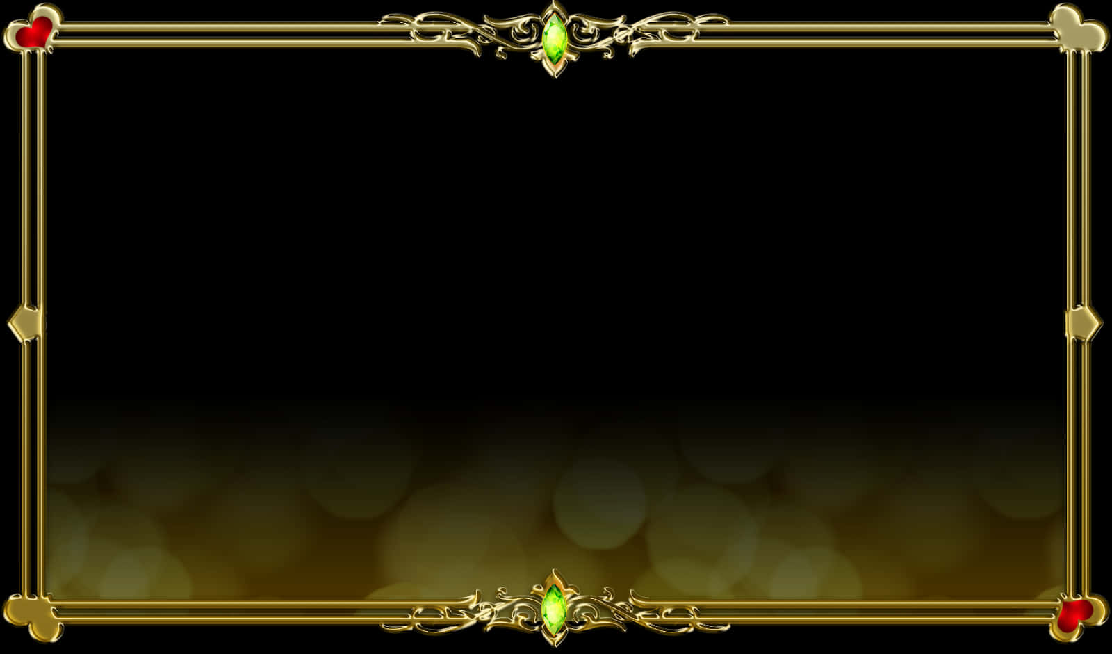 A Gold Frame With Green Gems On It
