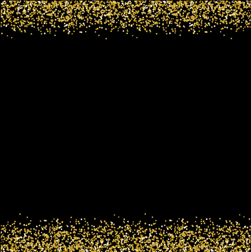A Gold Glittery Frame On A Black Background
